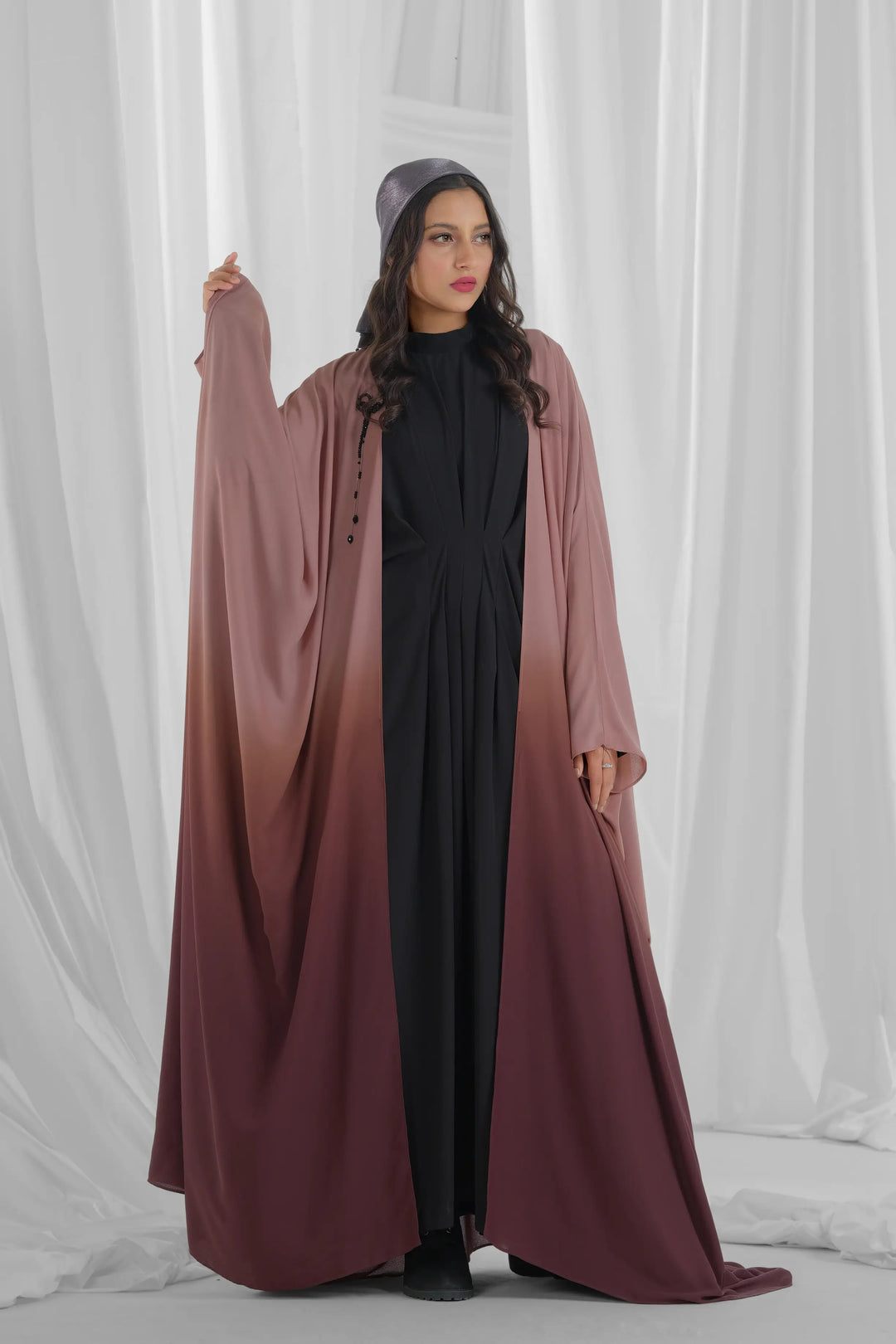 Umber & Camel Shrug Style Abaya