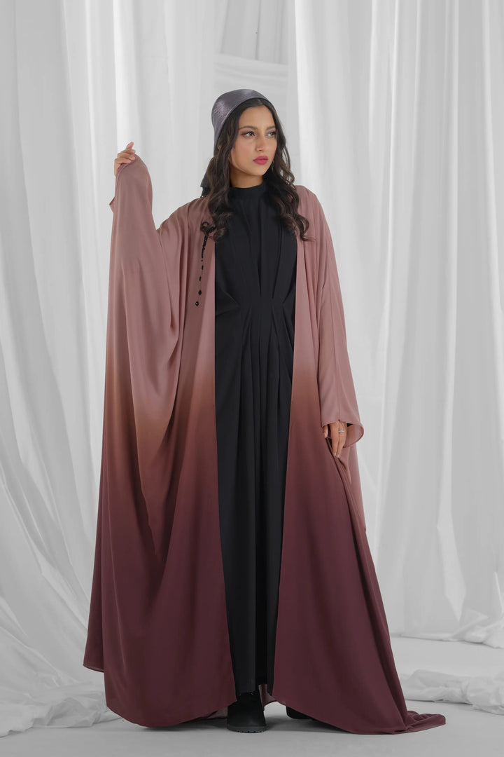 Umber & Camel Shrug Style Abaya