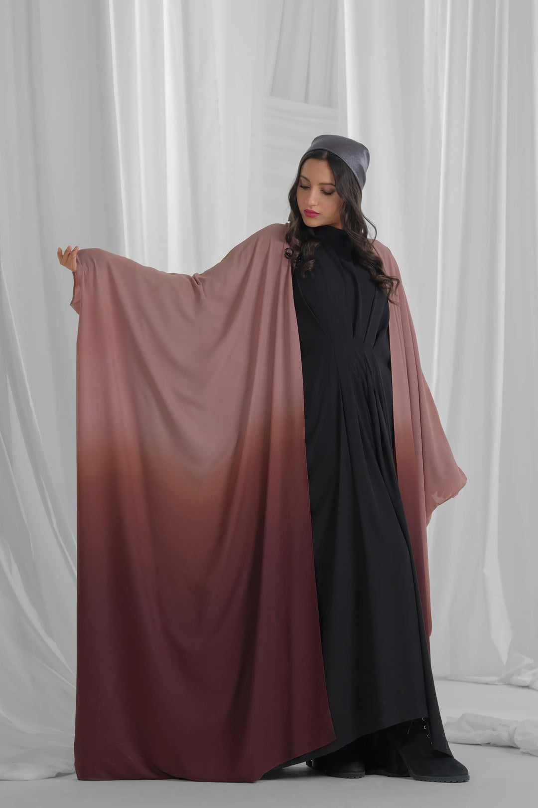 Umber & Camel Shrug Style Abaya
