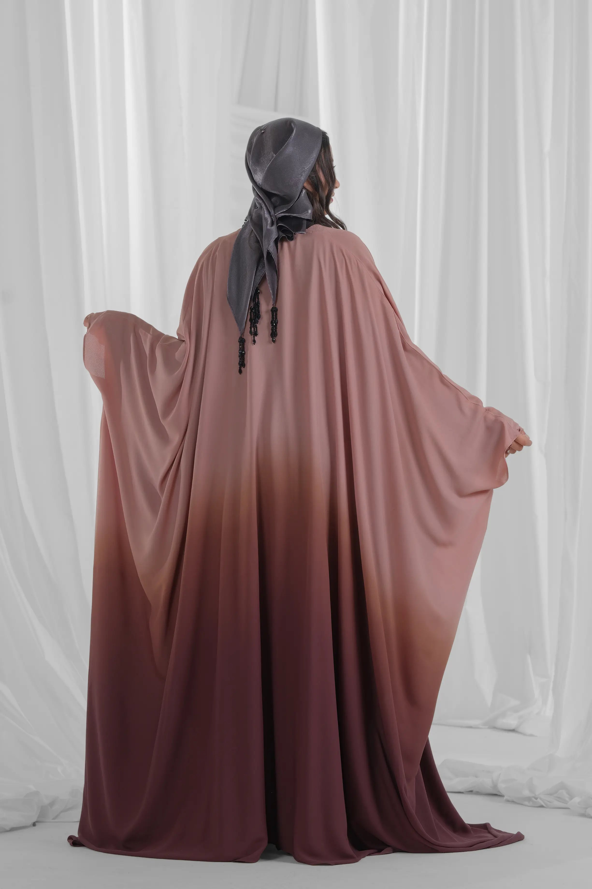Umber & Camel Shrug Style Abaya