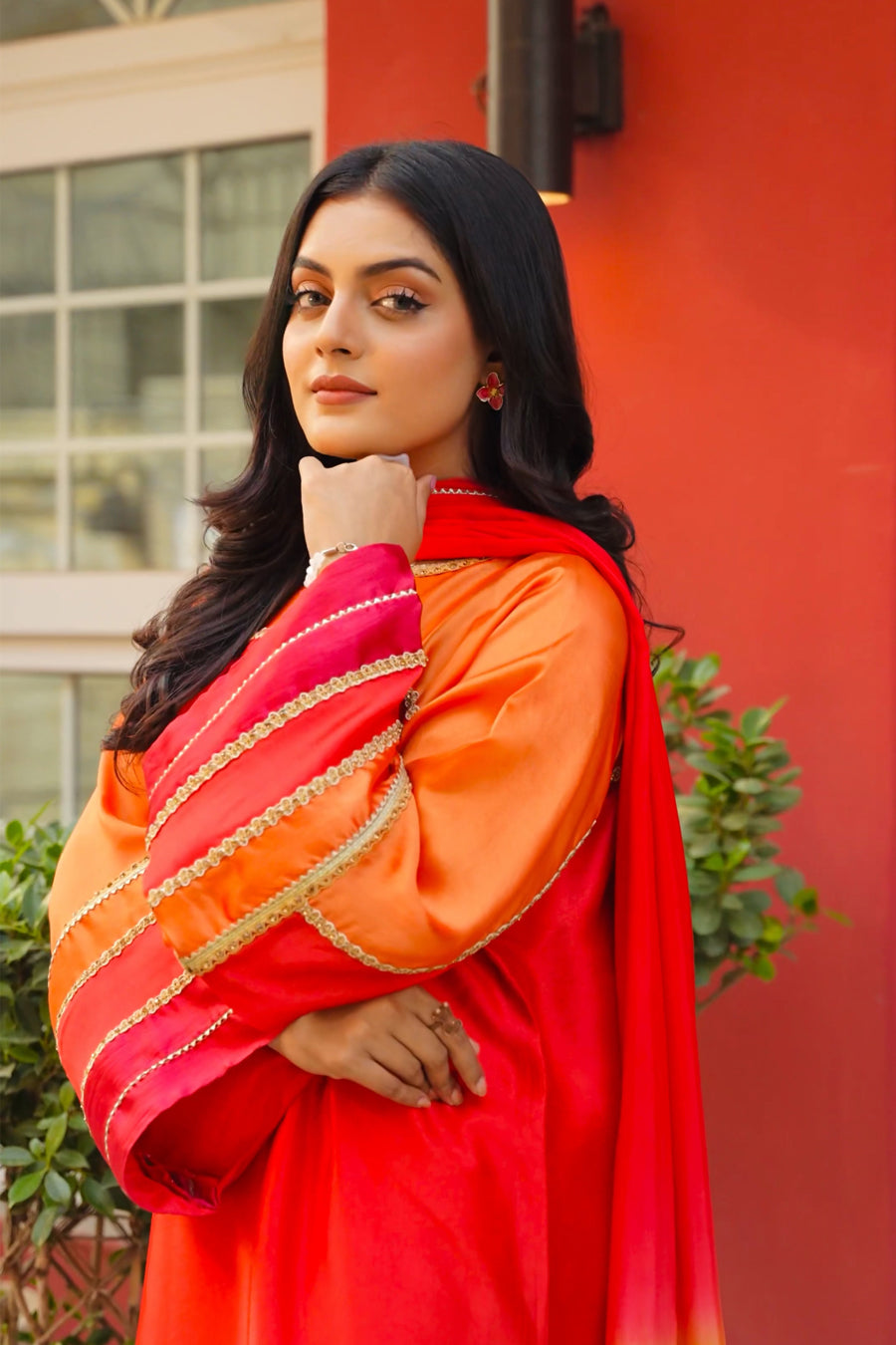 Fiery Sunset Glamour - 3 Piece Suit