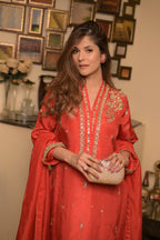 Radiant Red Embroidered Suit