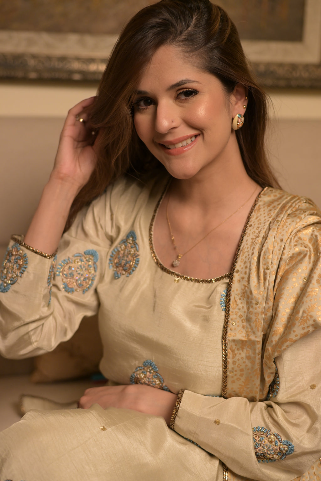 Golden Glow – Luxury 3 Piece Ensemble
