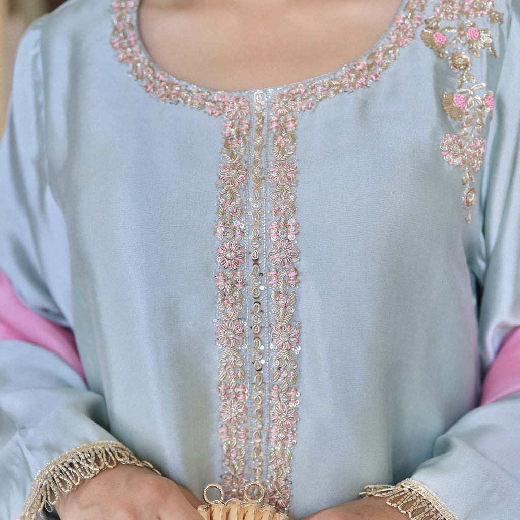 Kinza – Embroidered Pastel Luxe Suit
