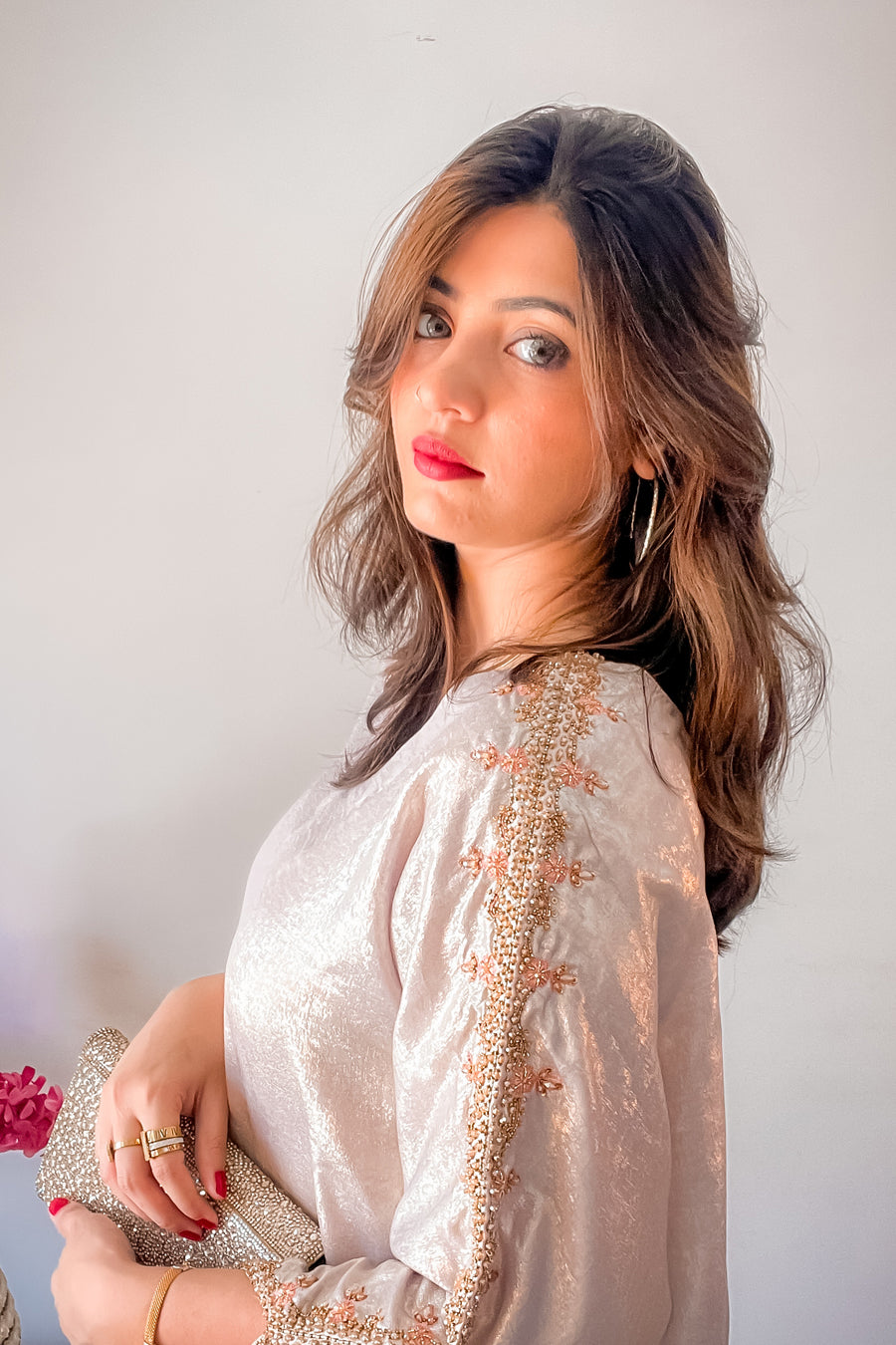 Airah Elegant Metallic Kaftan