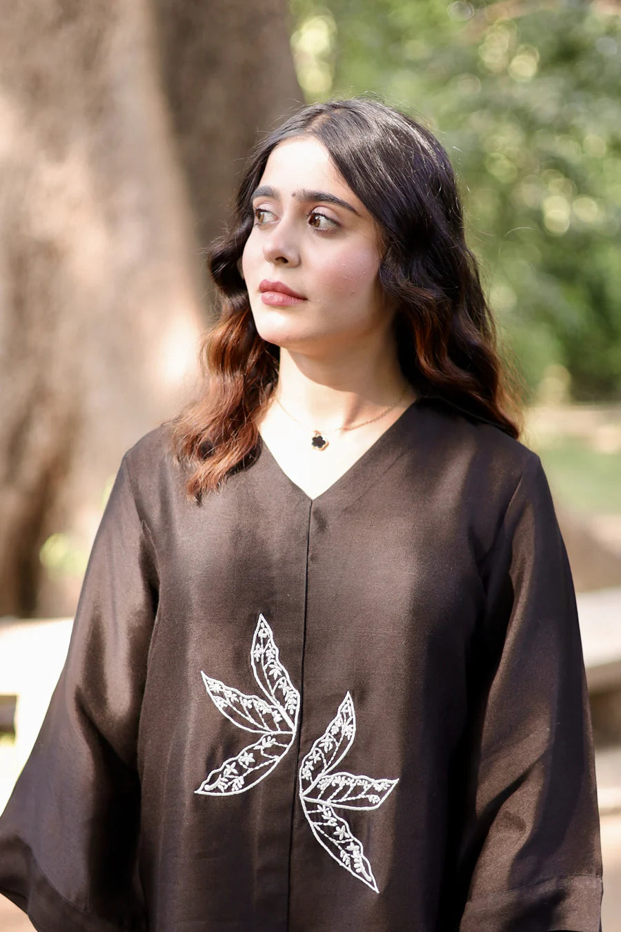 Midnight Grace - Black Sheesha Silk Co-Ord Set