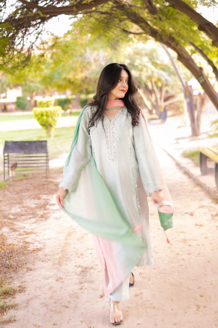 Pastel Serenity - Mint & Pink Suit