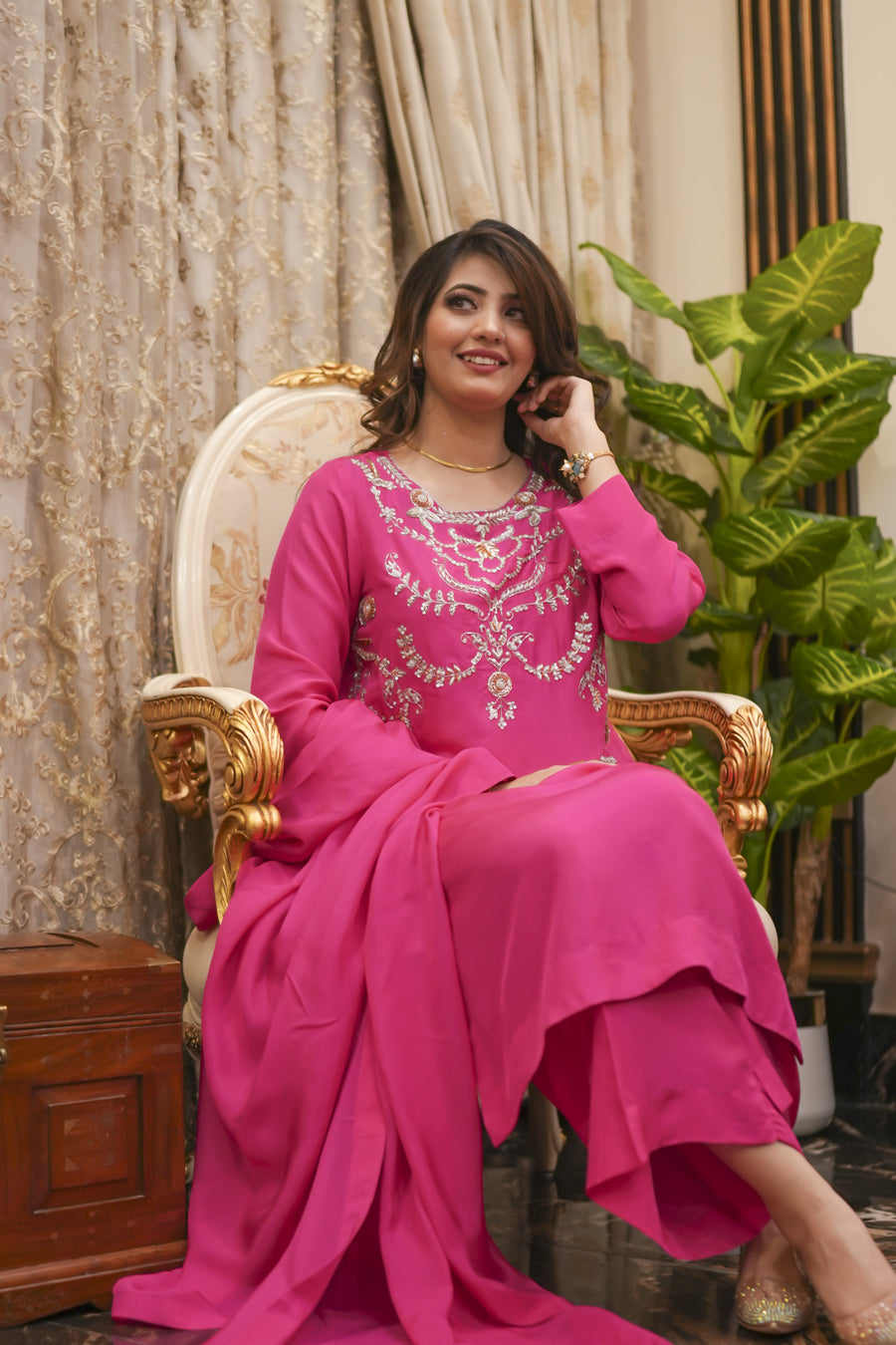 Fuchsia Pink 3 Piece Suit