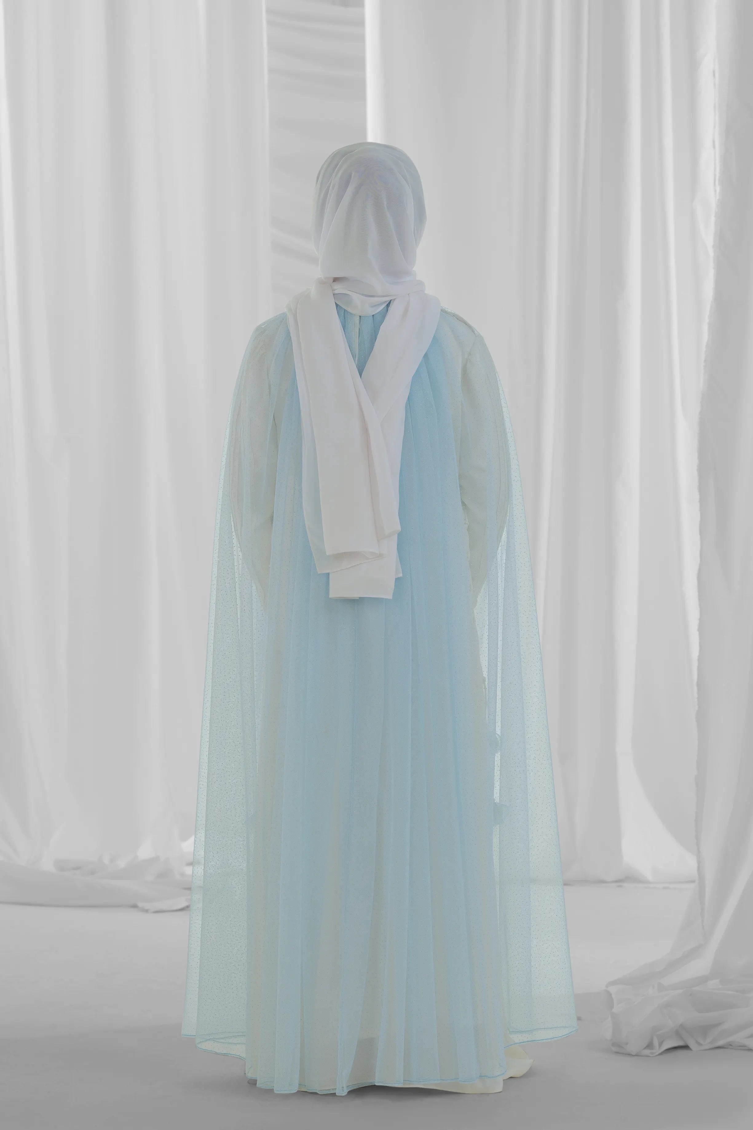 blue and white abaya for kid 2
