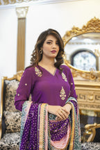 Royal Radiance - Bandhani Inspired Purple Set