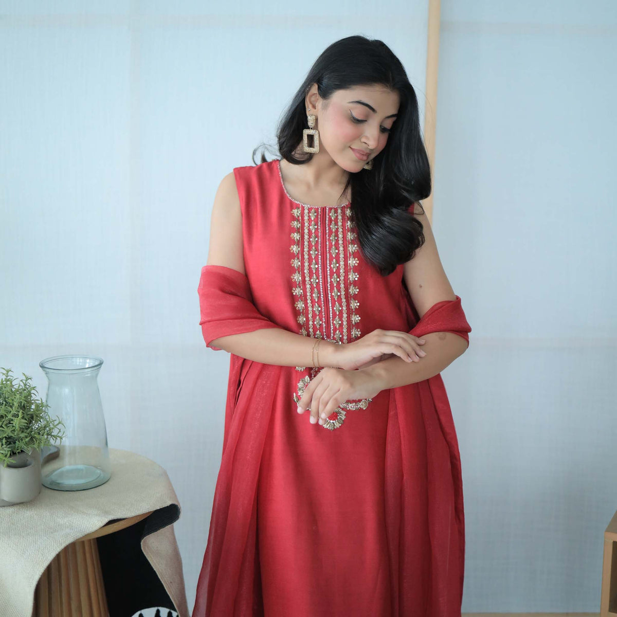 Laalima — Hand-Embroidered Korean Silk Ensemble