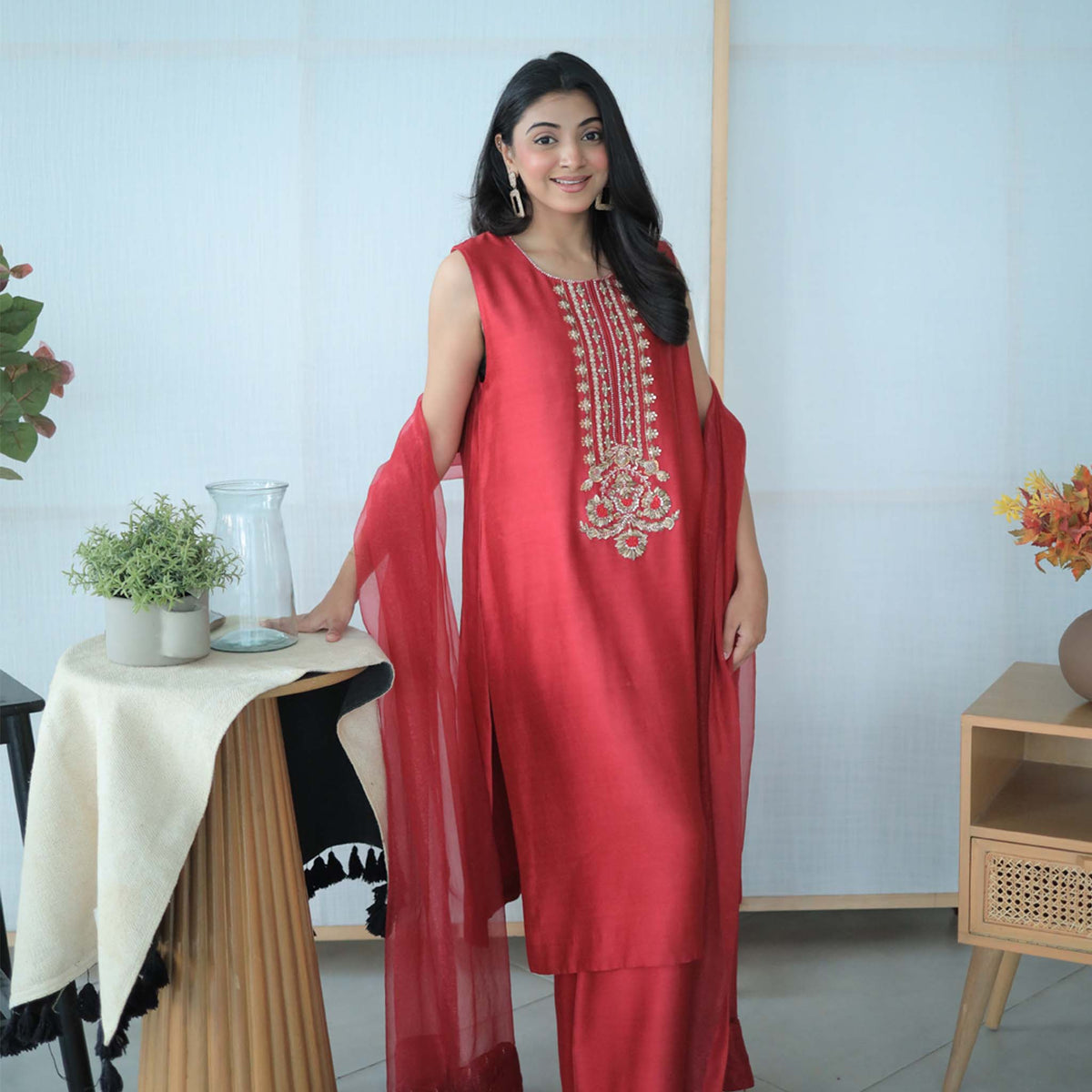 Laalima — Hand-Embroidered Korean Silk Ensemble