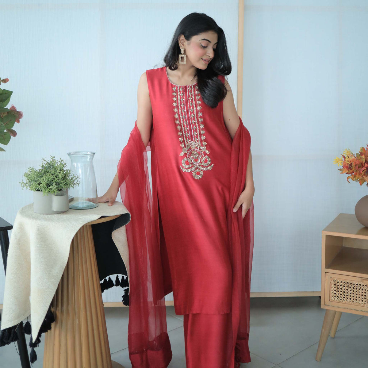 Laalima — Hand-Embroidered Korean Silk Ensemble