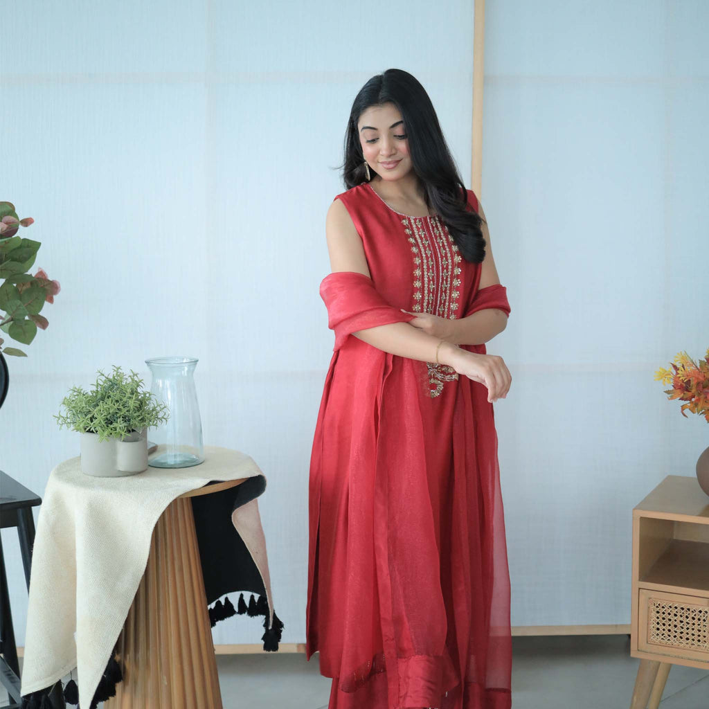 Laalima — Hand-Embroidered Korean Silk Ensemble