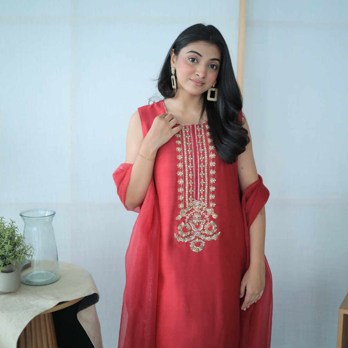 Laalima — Hand-Embroidered Korean Silk Ensemble