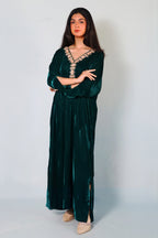 Emerald Empress velvet dress kaftan