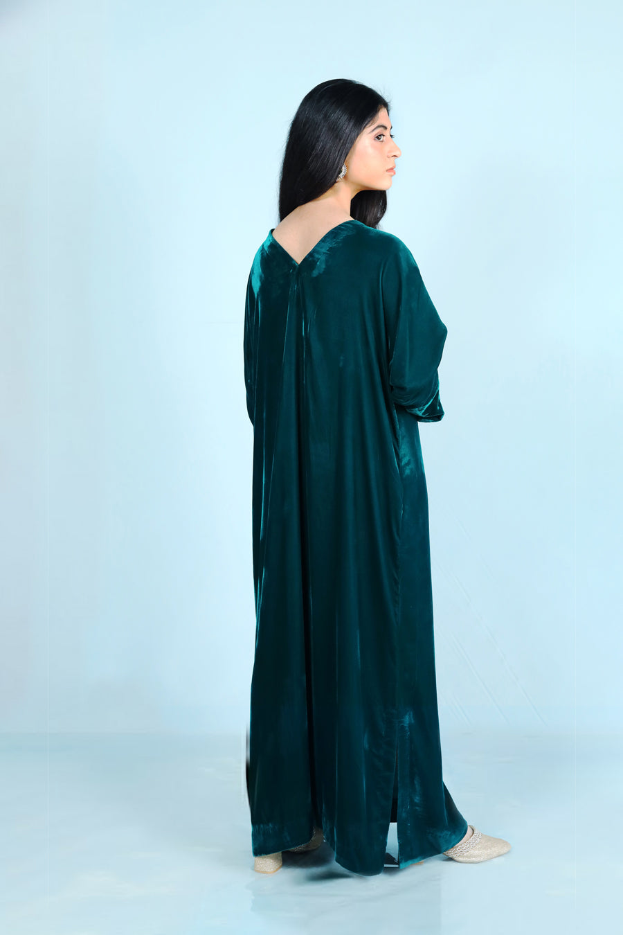 Emerald Empress velvet dress kaftan