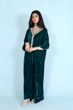 Emerald Empress velvet dress kaftan