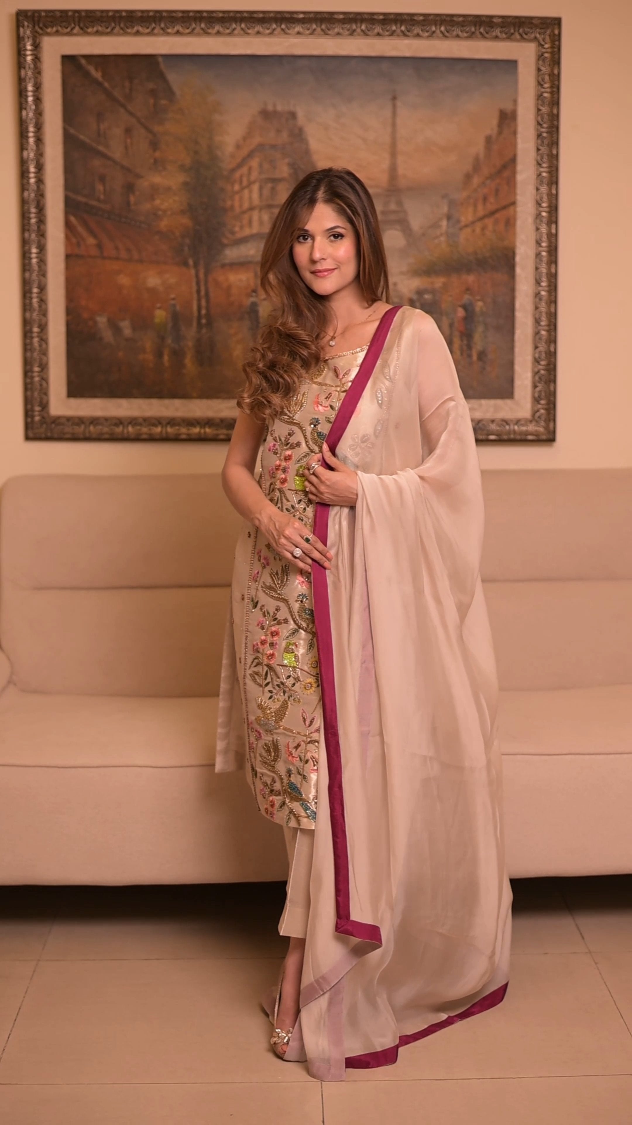 Ivory Bloom – Premium Embroidered 3 Piece Suit