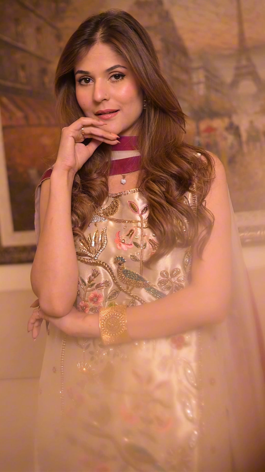 Ivory Bloom – Premium Embroidered 3 Piece Suit