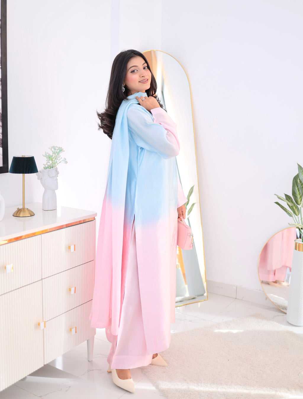 Rosé Skies – Ombre Pastel 3-Piece Suit
