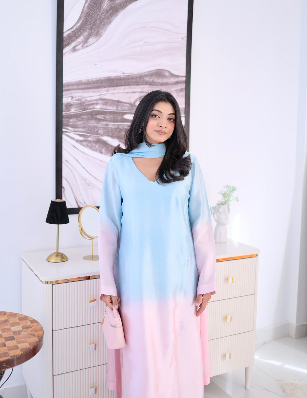 Rosé Skies – Ombre Pastel 3-Piece Suit