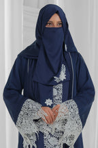 midnight blue and white abaya 5