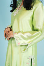 Mint Serenity Embroidered Casual Suit