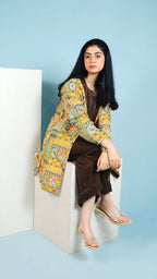 Mustard Mosaic Jacket Set