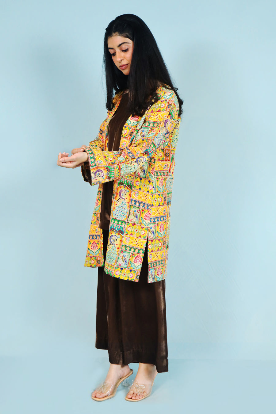Mustard Mosaic Jacket Set