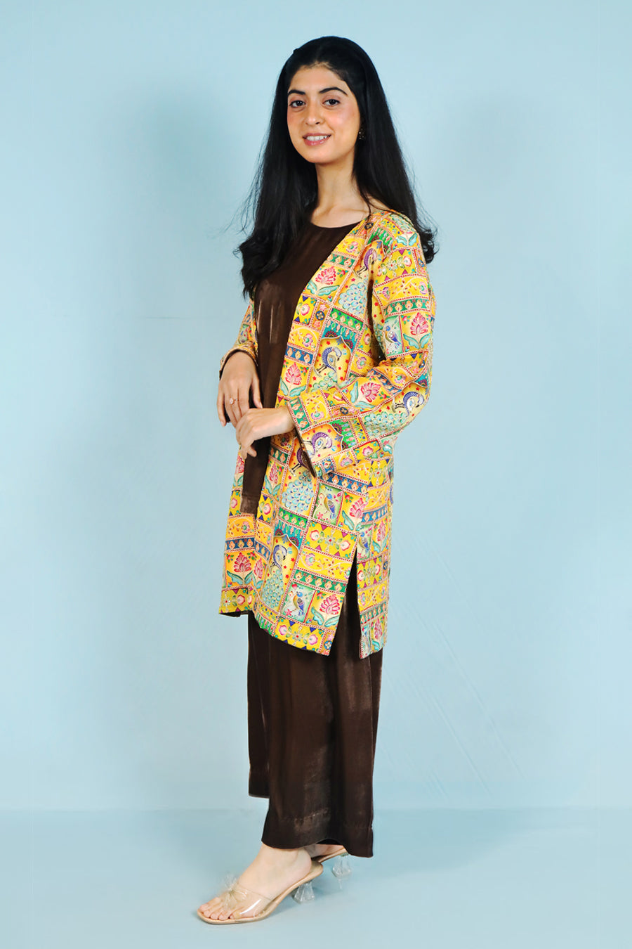 Mustard Mosaic Jacket Set
