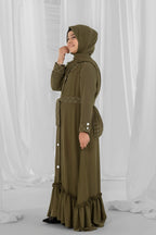 olive green abaya for kid-3
