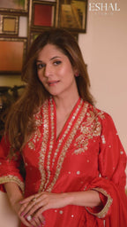 Radiant Red Embroidered Suit