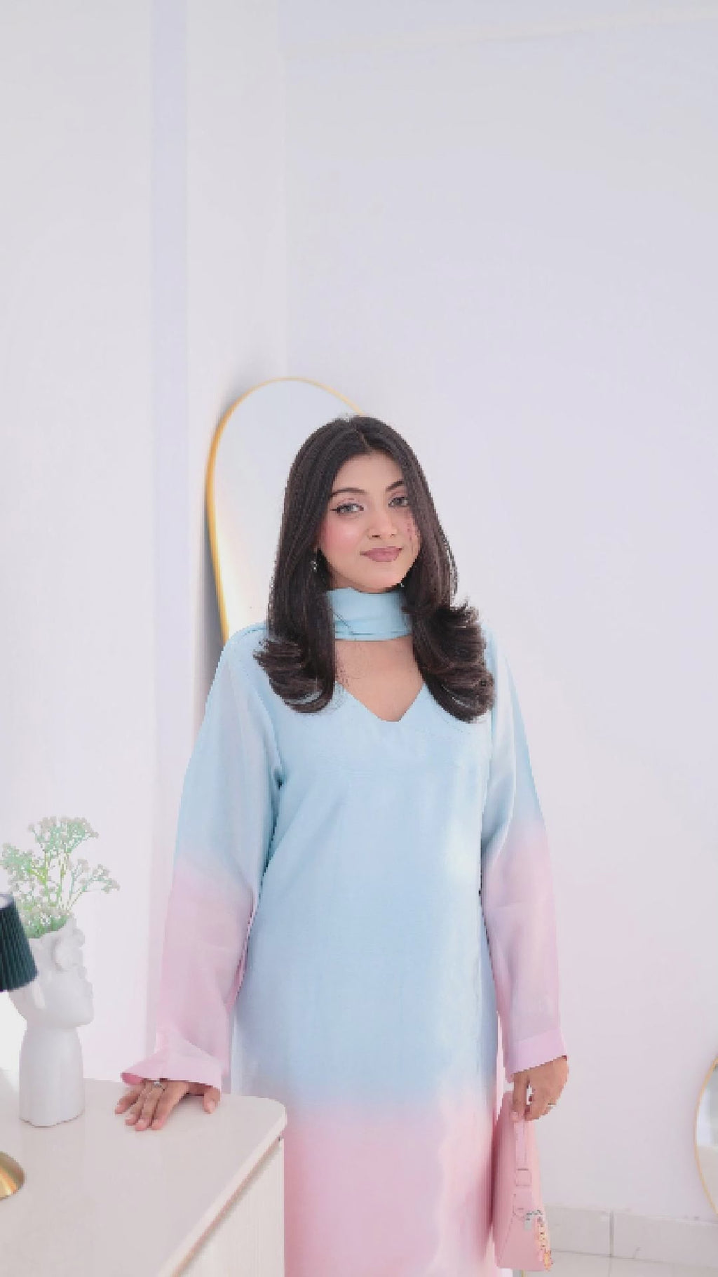 Rosé Skies – Ombre Pastel 3-Piece Suit