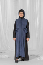 prussian blue hooded jacket for kids-1