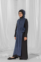 prussian blue hooded jacket for kids-2
