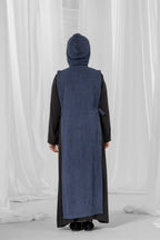 prussian blue hooded jacket for kids-4
