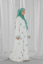mint green and white abaya 7