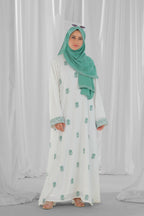 mint green and white abaya 5